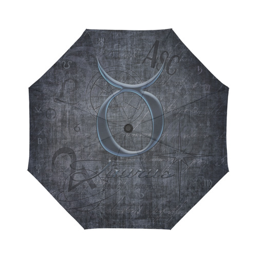 Zodiac Sign Taurus in Grunge Style Auto-Foldable Umbrella (Model U04)