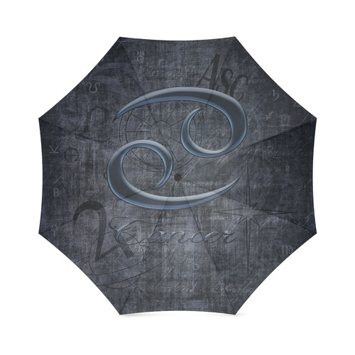 Zodiac Sign Cancer in Grunge Style Foldable Umbrella (Model U01)