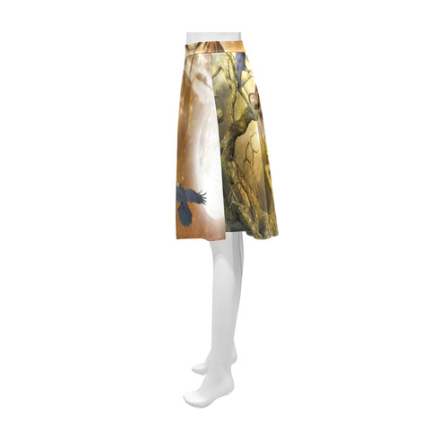 Awesome itger in the night Athena Women's Short Skirt (Model D15)