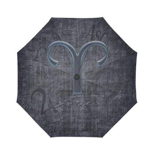 Zodiac Sign Aries in Grunge Style Auto-Foldable Umbrella (Model U04)