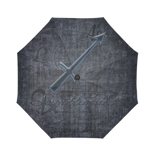 Zodiac Sign Sagittarius in Grunge Style Auto-Foldable Umbrella (Model U04)