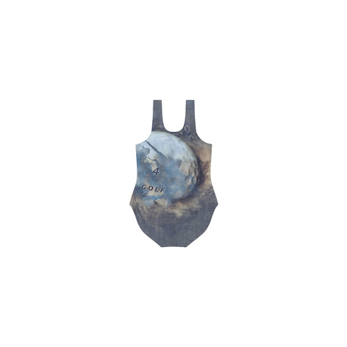 Abstract grunge golf ball Vest One Piece Swimsuit (Model S04)