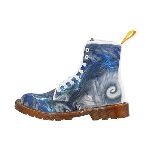 Blue Fractal Storm Martin Boots For Women Model 1203H