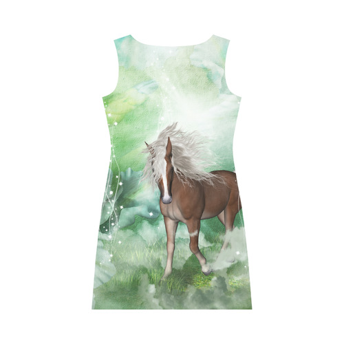 Horse in a fantasy world Round Collar Dress (D22)