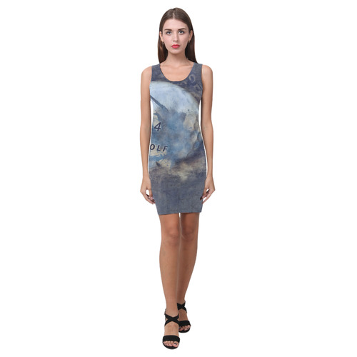 Abstract grunge golf ball Medea Vest Dress (Model D06)