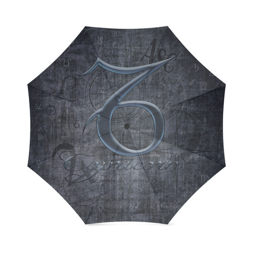Zodiac Sign Capricorn in Grunge Style Foldable Umbrella (Model U01)