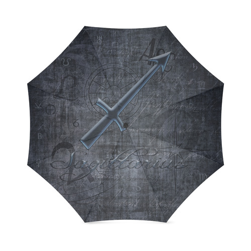 Zodiac Sign Sagittarius in Grunge Style Foldable Umbrella (Model U01)