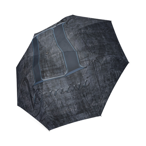 Zodiac Sign Gemini in Grunge Style Foldable Umbrella (Model U01)