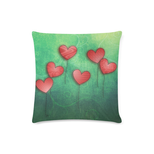 flying hearts Custom Zippered Pillow Case 16"x16"(Twin Sides)