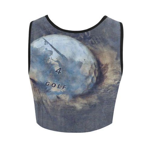 Abstract grunge golf ball Women's Crop Top (Model T42)