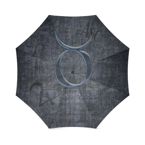 Zodiac Sign Taurus in Grunge Style Foldable Umbrella (Model U01)