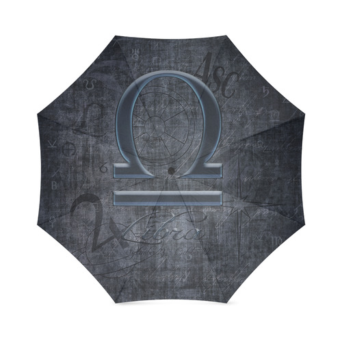 Zodiac Sign Libra in Grunge Style Foldable Umbrella (Model U01)