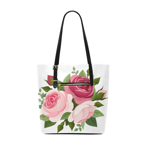 Beautiful Pink and Red Roses Floral Euramerican Tote Bag/Small (Model 1655)