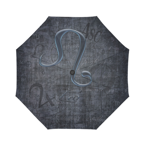 Zodiac Sign Leo in Grunge Style Auto-Foldable Umbrella (Model U04)