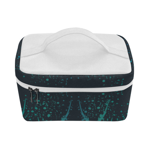 Blue and Green Paint Splatter Cosmetic Bag/Large (Model 1658)