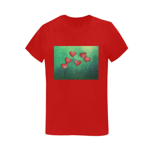 flying hearts Women's T-Shirt in USA Size (Two Sides Printing)
