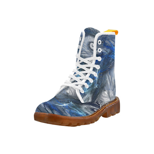 Blue Fractal Storm Martin Boots For Women Model 1203H