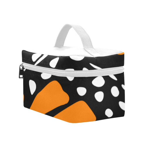 Monarch - Black, White, Orange Cosmetic Bag/Large (Model 1658)