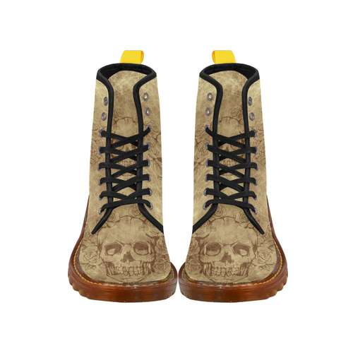 scratchy skull with roses c by JamColors Martin Boots For Women Model 1203H