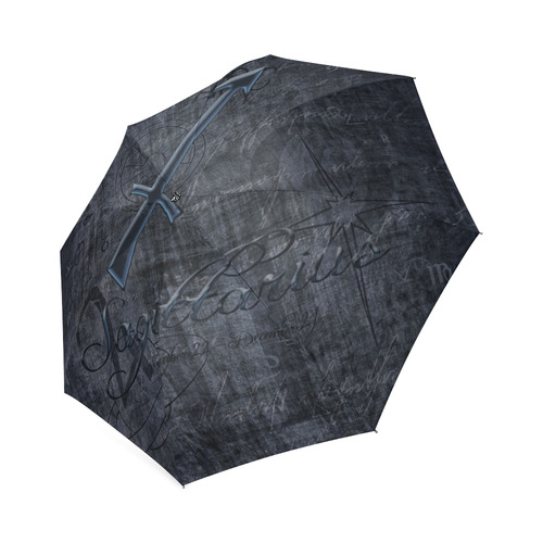 Zodiac Sign Sagittarius in Grunge Style Foldable Umbrella (Model U01)