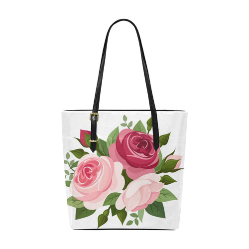 Beautiful Pink and Red Roses Floral Euramerican Tote Bag/Small (Model 1655)
