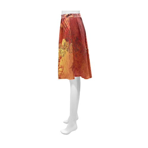 Music, clef and wings Athena Women's Short Skirt (Model D15)