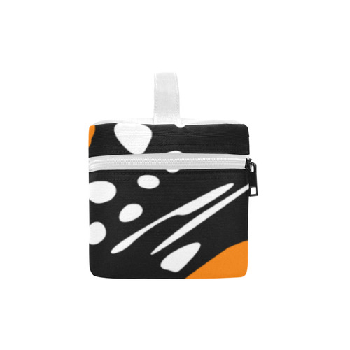 Monarch - Black, White, Orange Cosmetic Bag/Large (Model 1658)