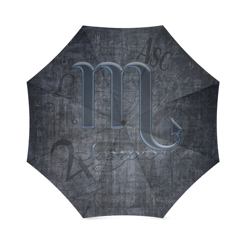 Zodiac Sign Scorpio in Grunge Style Foldable Umbrella (Model U01)