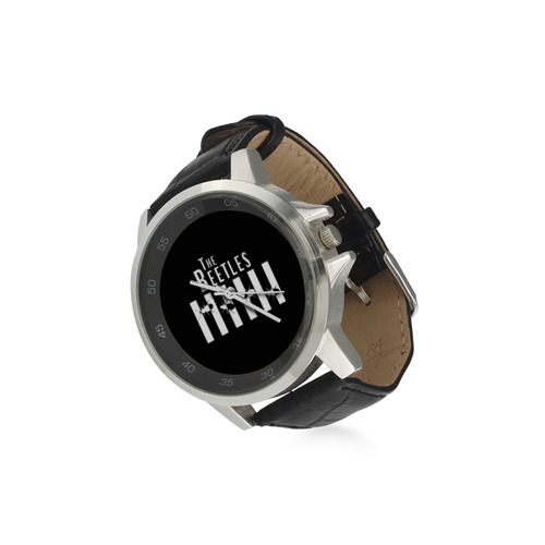 The Beetles on Abbey Road! Unisex Stainless Steel Leather Strap Watch(Model 202)