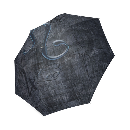 Zodiac Sign Leo in Grunge Style Foldable Umbrella (Model U01)