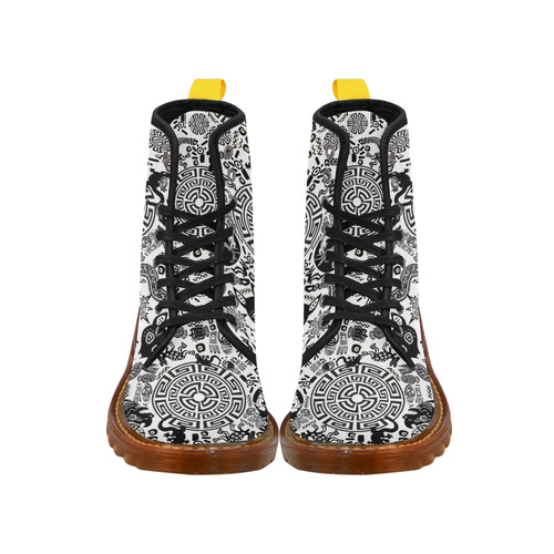 Mandala Tribal Primitive Symbol Graphic Print Boot by Juleez Martin Boots For Women Model 1203H