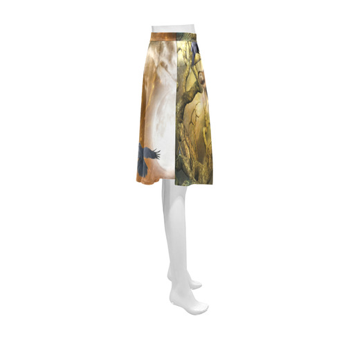 Awesome itger in the night Athena Women's Short Skirt (Model D15)