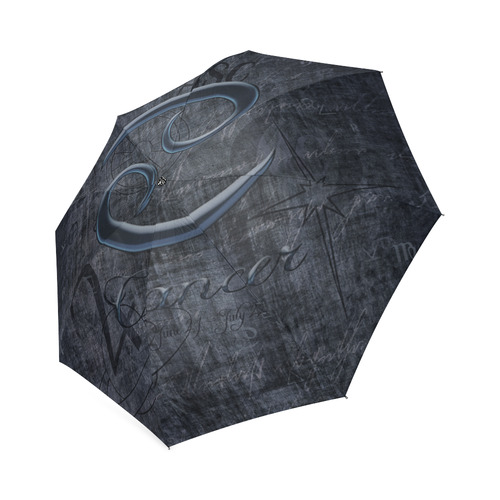 Zodiac Sign Cancer in Grunge Style Foldable Umbrella (Model U01)