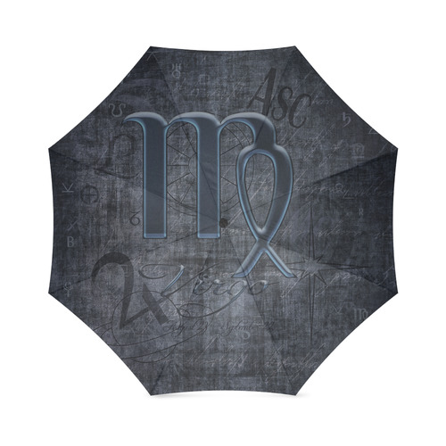 Zodiac Sign Virgo in Grunge Style Foldable Umbrella (Model U01)