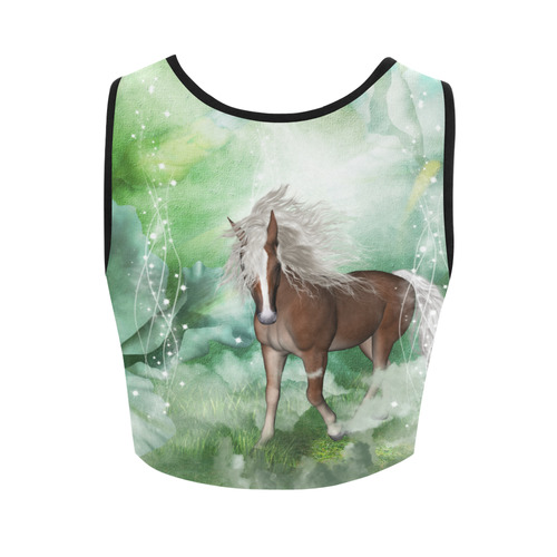 Horse in a fantasy world Women's Crop Top (Model T42)