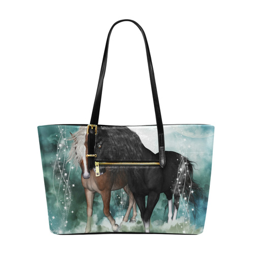 The wonderful couple horses Euramerican Tote Bag/Large (Model 1656)