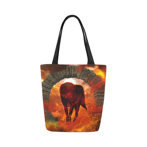 Awesome wolf in the night Canvas Tote Bag (Model 1657)