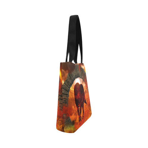 Awesome wolf in the night Canvas Tote Bag (Model 1657)