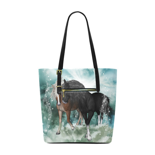 The wonderful couple horses Euramerican Tote Bag/Small (Model 1655)