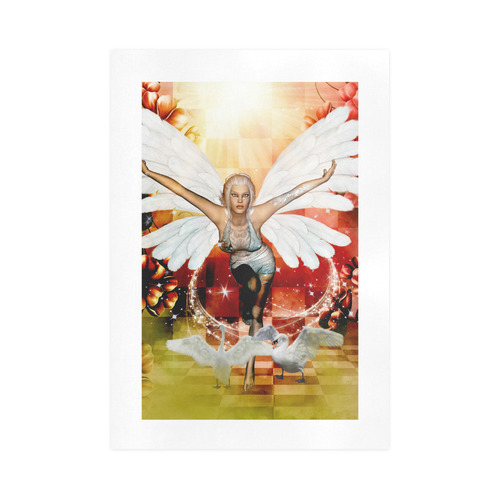 Fairy with swan Art Print 16‘’x23‘’