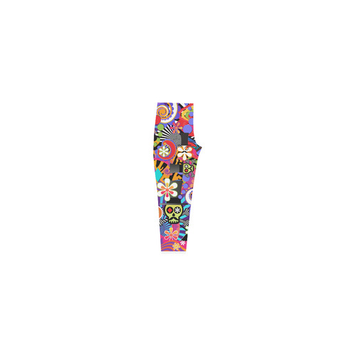 Sugar Skull Pop Art Colorful Legging Capri Legging (Model L02)