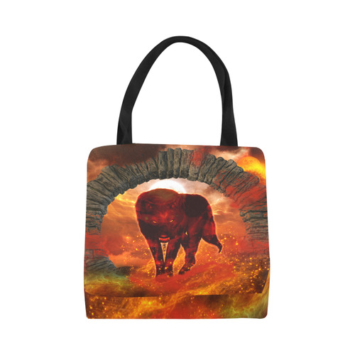 Awesome wolf in the night Canvas Tote Bag (Model 1657)