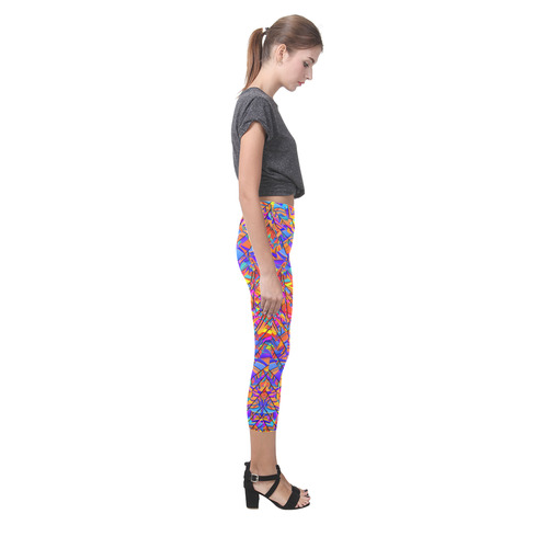 Crazy Color Print Leggings by Juleez Capri Legging (Model L02)