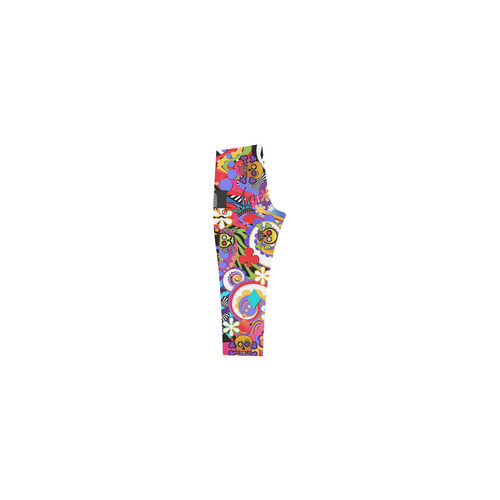Sugar Skull Pop Art Colorful Legging Capri Legging (Model L02)
