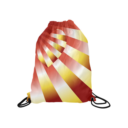 Orange, Red & Yellow Autumn Sunset Love Heart Medium Drawstring Bag Model 1604 (Twin Sides) 13.8"(W) * 18.1"(H)