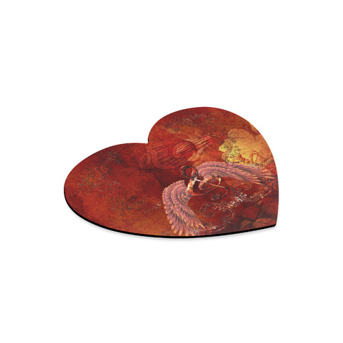 Music, clef and wings Heart-shaped Mousepad