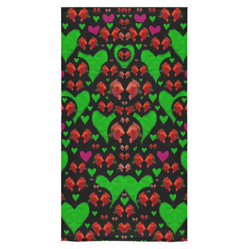 love hearts and roses Bath Towel 30"x56"