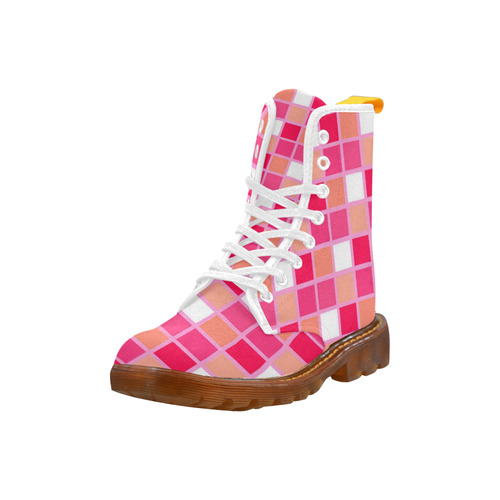 Harlequin Pink Coral Martin Boots For Women Model 1203H