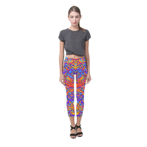 Crazy Color Print Leggings by Juleez Capri Legging (Model L02)