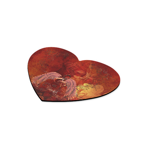 Music, clef and wings Heart-shaped Mousepad